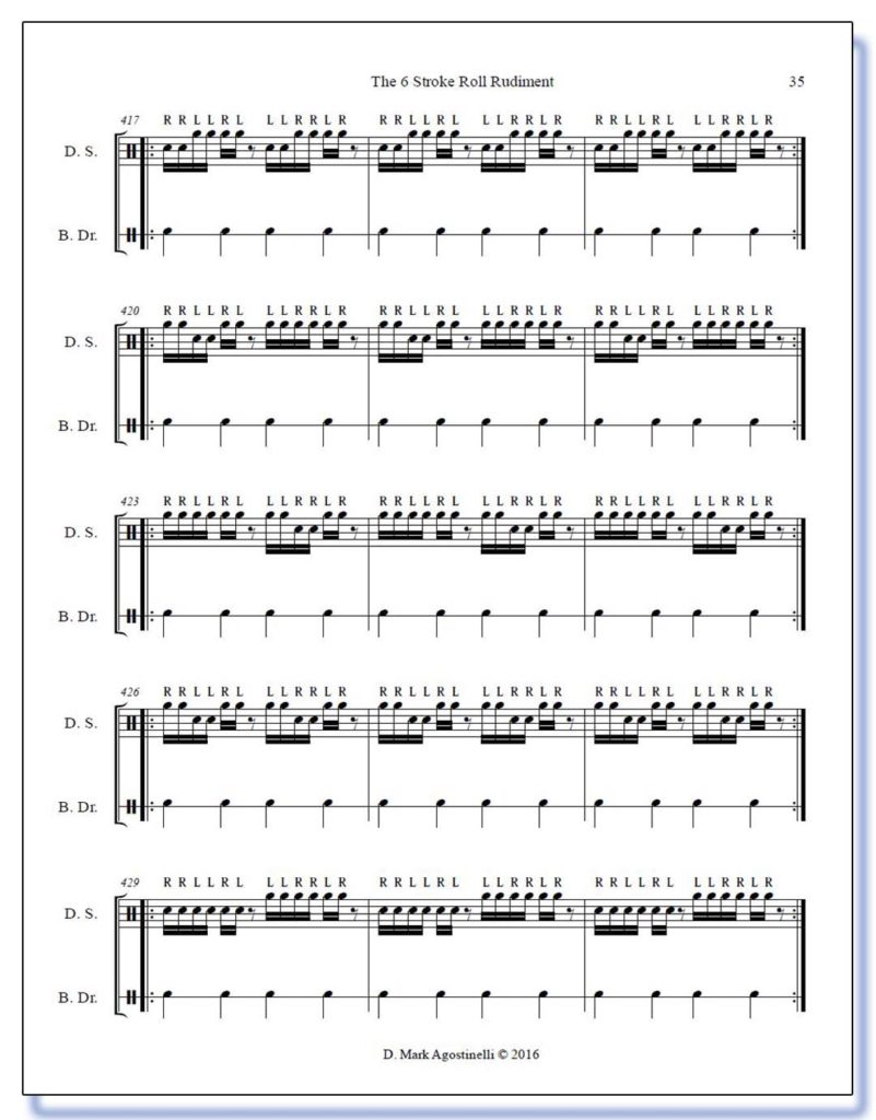 Inside - 6 Stroke Roll Rudiment book by D Mark Agostinelli