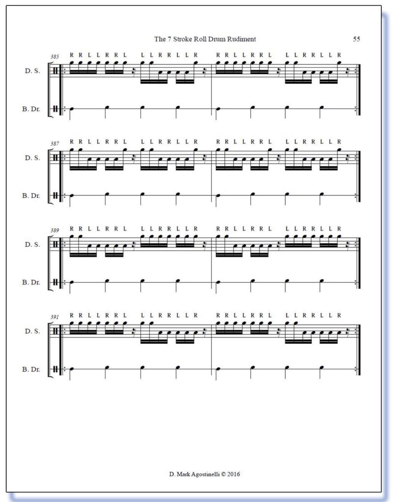 Inside - 7 Stroke Roll Rudiment book by D Mark Agostinelli