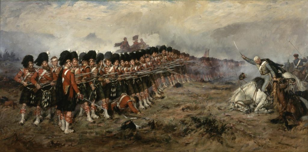 A Picture by Robert Gibb - The Thin Red Line showing a line attacking