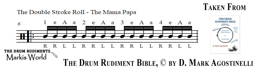 The Double Stroke Roll Drum Rudiment - taken from - The Drum Rudiment Bible